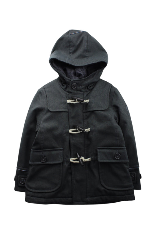 A Black Coats from Aigle in size 6T for neutral. (Front View)