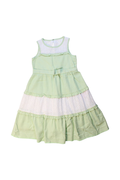 A Green Sleeveless Dresses from Nicholas & Bears in size 6T for girl. (Front View)