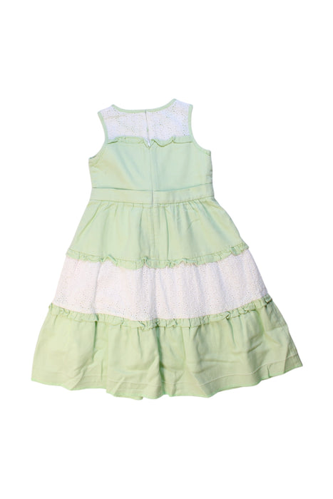 A Green Sleeveless Dresses from Nicholas & Bears in size 6T for girl. (Back View)