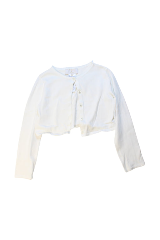A White Cardigans from Jacadi in size 6T for girl. (Front View)