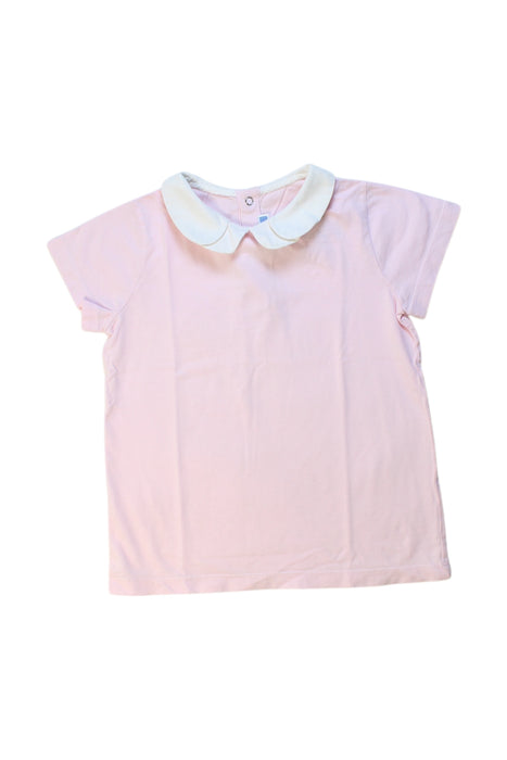 A Pink Short Sleeve Tops from Jacadi in size 6T for girl. (Front View)