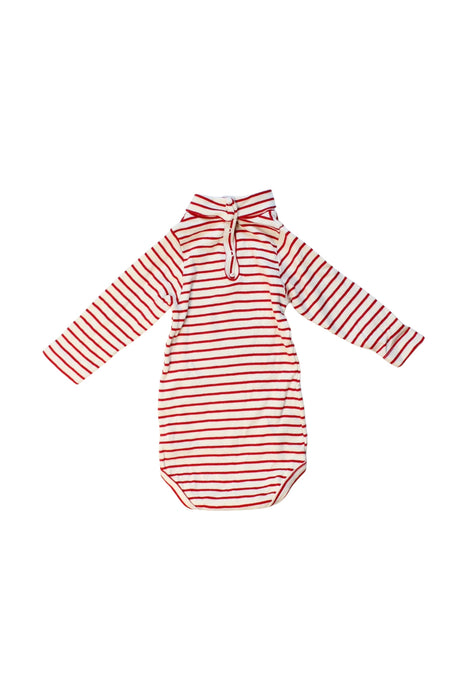 A Red Long Sleeve Bodysuits from Petit Bateau in size 6-12M for boy. (Back View)