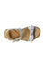 A Silver Sandals from Stride Rite in size 5T for girl. (Front View)