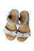 A Silver Sandals from Stride Rite in size 5T for girl. (Back View)