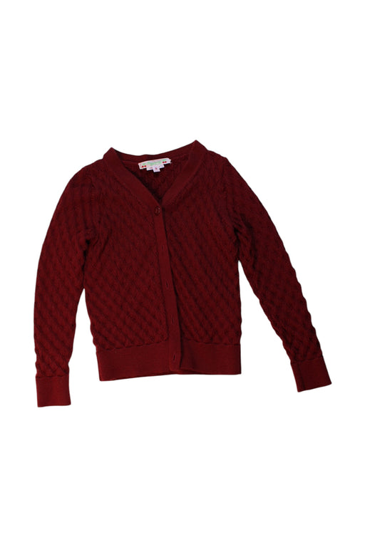A Burgundy Cardigans from Bonpoint in size 6T for girl. (Front View)