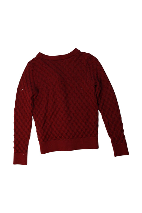 A Burgundy Cardigans from Bonpoint in size 6T for girl. (Back View)