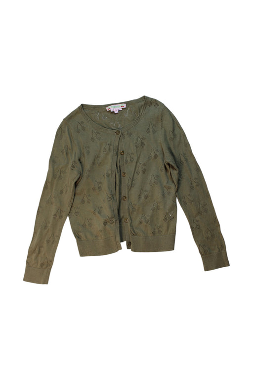 A Green Cardigans from Bonpoint in size 6T for girl. (Front View)