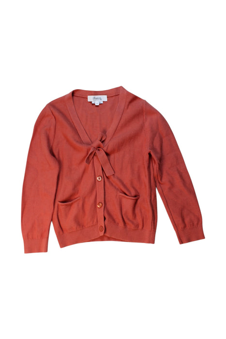 A Orange Cardigans from Bonpoint in size 6T for girl. (Front View)