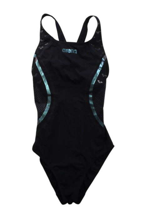 A Black Swimsuits from Arena in size 12Y for girl. (Front View)