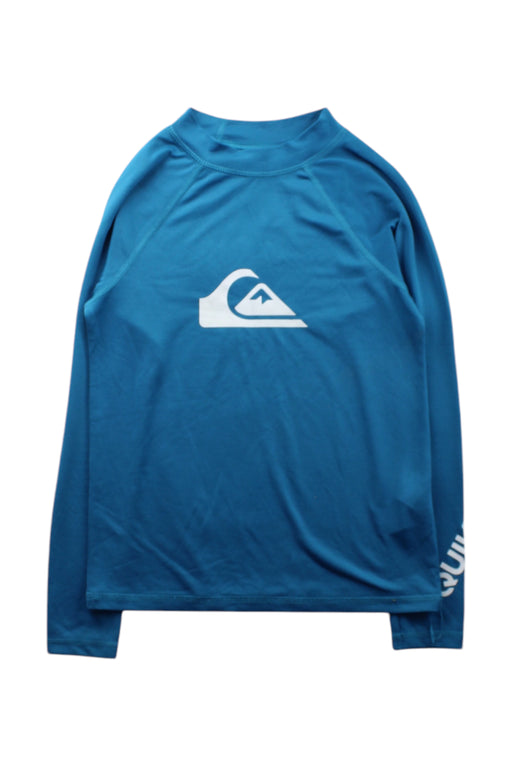 A Blue Rash Guards from Quiksilver in size 7Y for boy. (Front View)