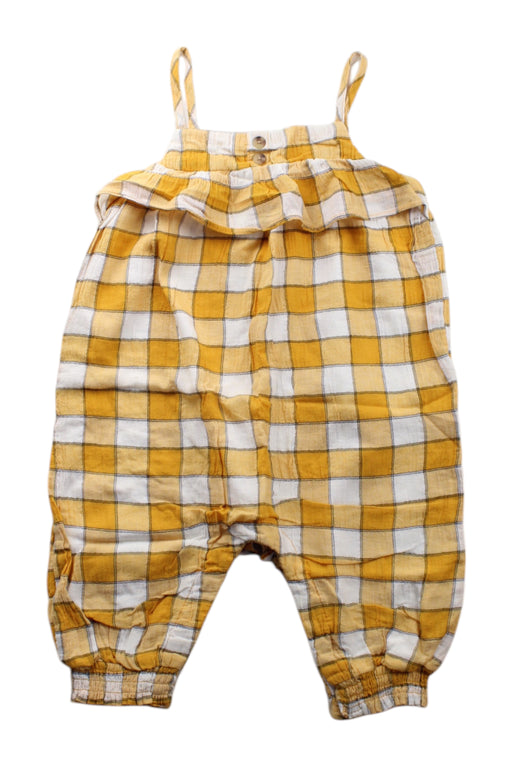 A Yellow Sleveless Rompers from Seed in size 6-12M for neutral. (Front View)
