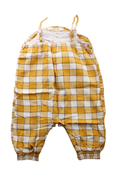 A Yellow Sleveless Rompers from Seed in size 6-12M for neutral. (Back View)