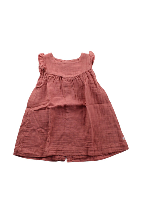 A Pink Sleeveless Dresses from Petit Bateau in size 6-12M for girl. (Front View)
