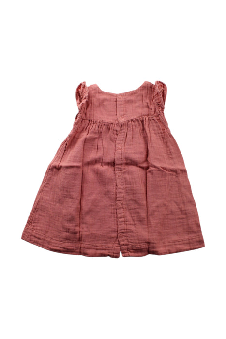 A Pink Sleeveless Dresses from Petit Bateau in size 6-12M for girl. (Back View)
