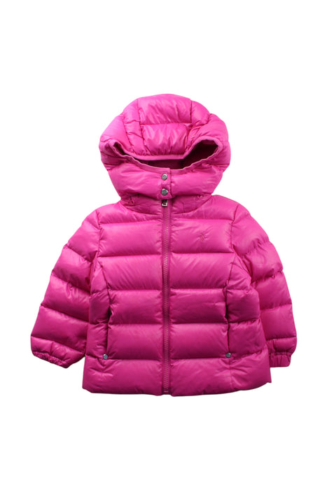 A Pink Puffer/Quilted Coats & Outerwear from Ralph Lauren in size 2T for neutral. (Front View)
