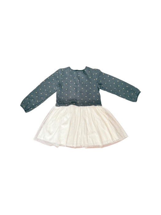 A Blue Long Sleeve Dresses from Petit Bateau in size 8Y for girl. (Front View)