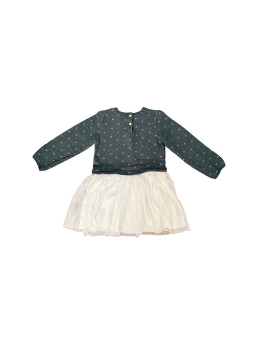 A Blue Long Sleeve Dresses from Petit Bateau in size 8Y for girl. (Back View)