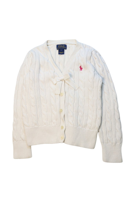 A White Cardigans from Polo Ralph Lauren in size 5T for girl. (Front View)