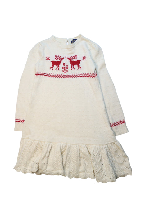 A White Sweater Dresses from Polo Ralph Lauren in size 5T for girl. (Front View)