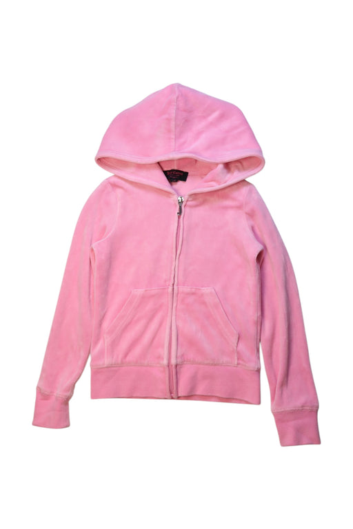 A Pink Zippered Sweatshirts from Juicy Couture in size 4T for girl. (Front View)
