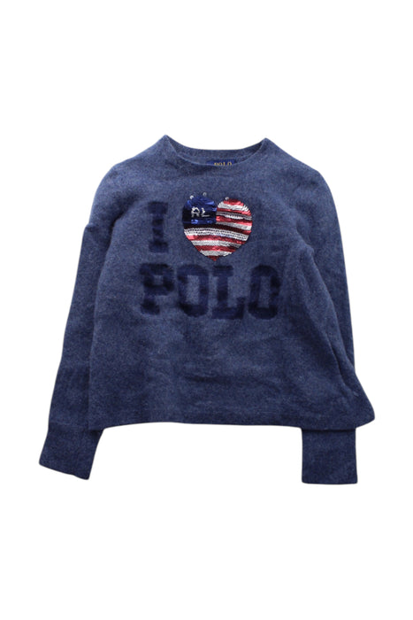 A Blue Knit Sweaters from Polo Ralph Lauren in size 8Y for neutral. (Front View)