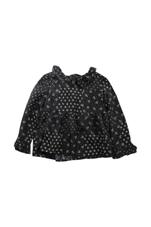 A Black Long Sleeve Tops from Petit Bateau in size 6T for girl. (Front View)