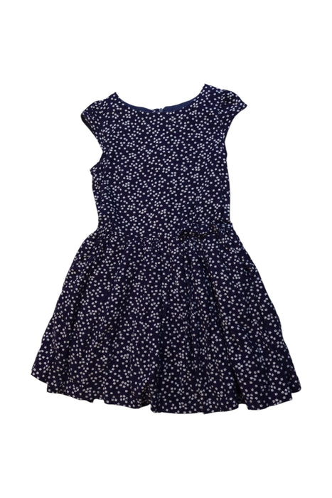 A Navy Short Sleeve Dresses from Jacadi in size 6T for girl. (Front View)