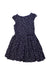 A Navy Short Sleeve Dresses from Jacadi in size 6T for girl. (Front View)