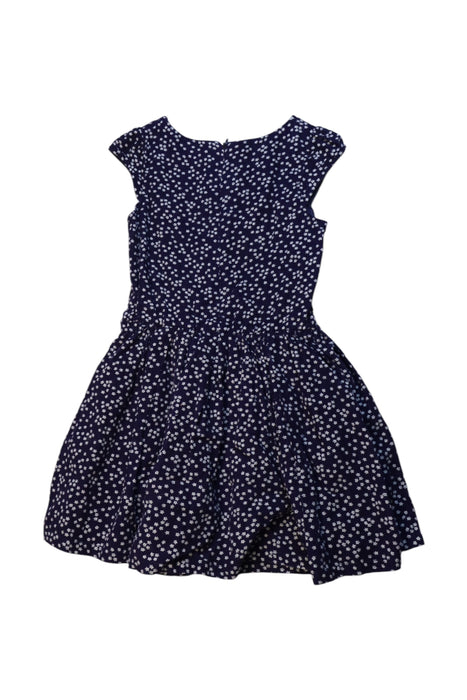 A Navy Short Sleeve Dresses from Jacadi in size 6T for girl. (Back View)
