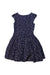 A Navy Short Sleeve Dresses from Jacadi in size 6T for girl. (Back View)