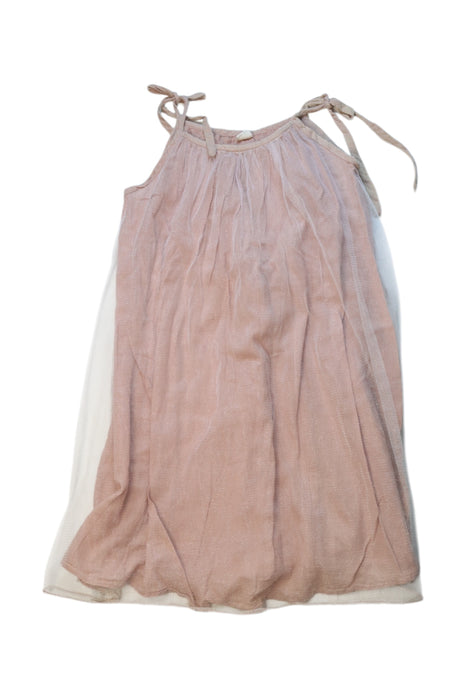 A Peach Sleeveless Dresses from Numero 74 in size 6T for girl. (Front View)