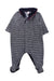 A Navy Long Sleeve Rompers from Petit Bateau in size 0-3M for neutral. (Front View)