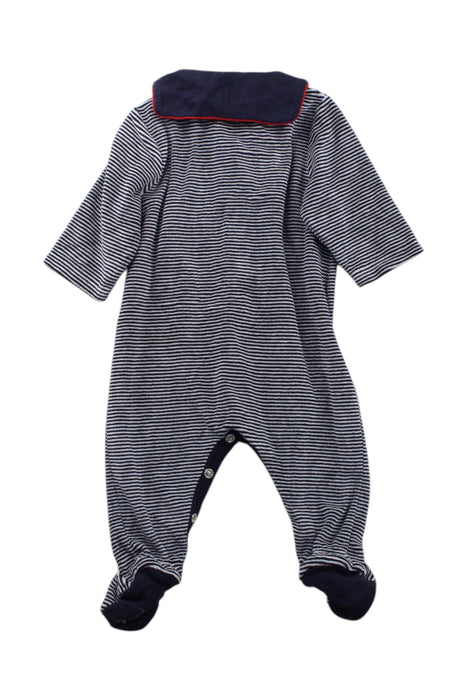 A Navy Long Sleeve Rompers from Petit Bateau in size 0-3M for neutral. (Back View)