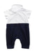 A White Short Sleeve Rompers from Armani in size 0-3M for neutral. (Back View)