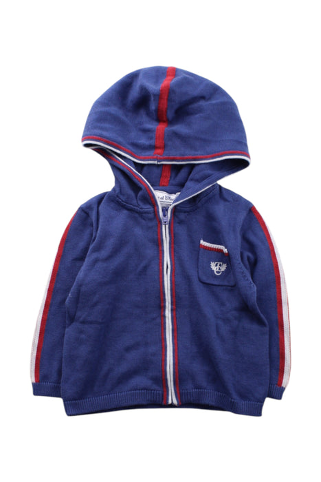 A Blue Zippered Sweatshirts from Tartine et Chocolat in size 3-6M for neutral. (Front View)