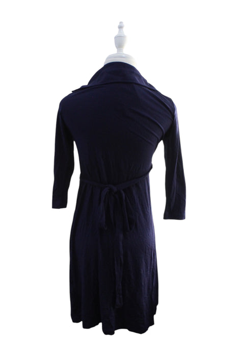 A Navy Long Sleeve Dresses from Seraphine in size Maternity-XS for maternity. (Back View)