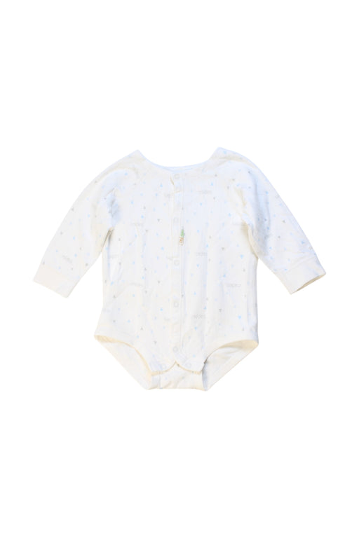 A White Long Sleeve Bodysuits from Mides in size 6-12M for neutral. (Front View)