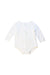 A White Long Sleeve Bodysuits from Mides in size 0-3M for neutral. (Front View)