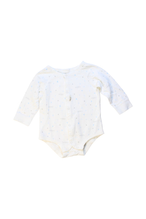 A White Long Sleeve Bodysuits from Mides in size 0-3M for neutral. (Front View)