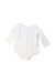 A White Long Sleeve Bodysuits from Mides in size 3-6M for neutral. (Front View)