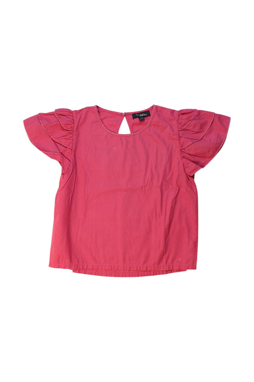 A Pink Short Sleeve Tops from Velveteen in size 6T for girl. (Front View)