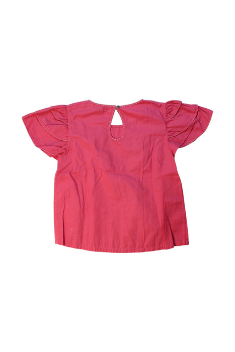 A Pink Short Sleeve Tops from Velveteen in size 6T for girl. (Back View)