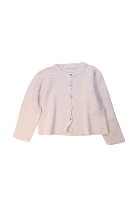 A Pink Cardigans from Les Enfantines in size 6T for girl. (Front View)