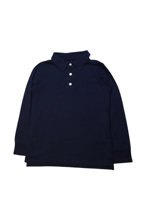 A Navy Long Sleeve Polos from Crewcuts in size 4T for boy. (Front View)
