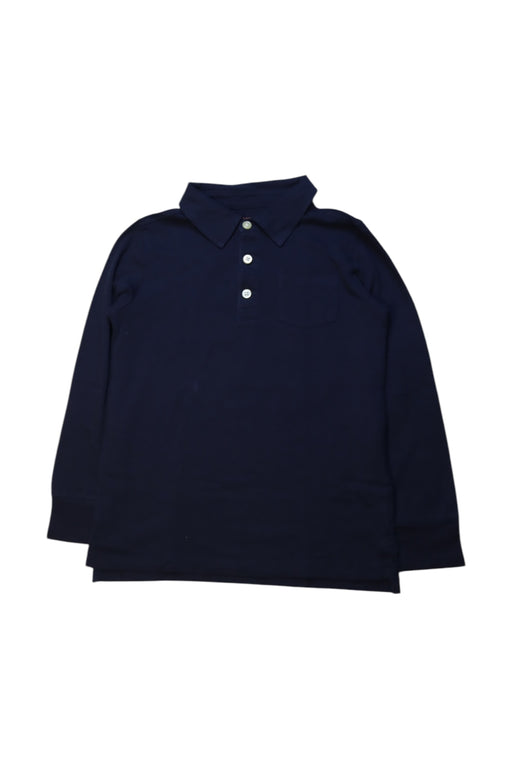 A Navy Long Sleeve Polos from Crewcuts in size 4T for boy. (Front View)