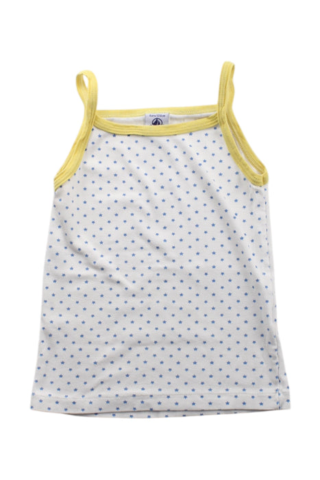 A White Sleeveless Tops from Petit Bateau in size 4T for girl. (Front View)