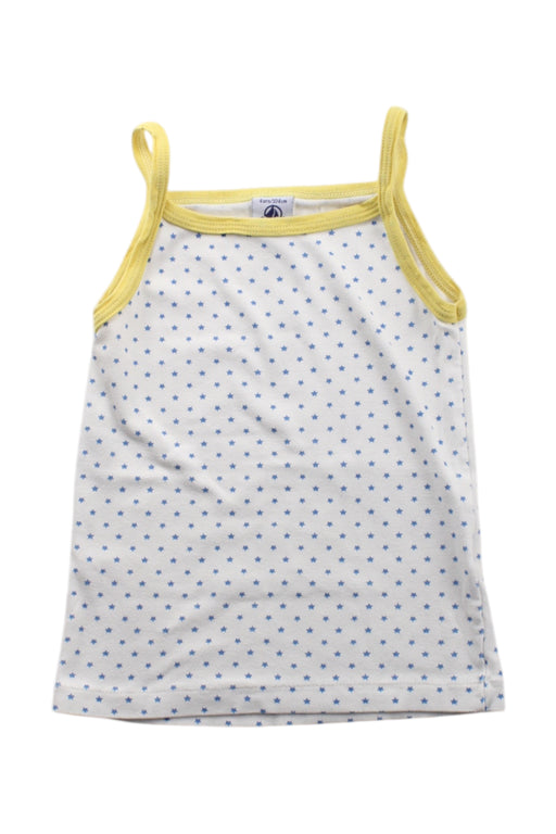 A White Sleeveless Tops from Petit Bateau in size 4T for girl. (Front View)