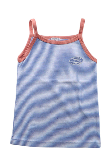 A Blue Sleeveless Tops from Petit Bateau in size 4T for neutral. (Front View)