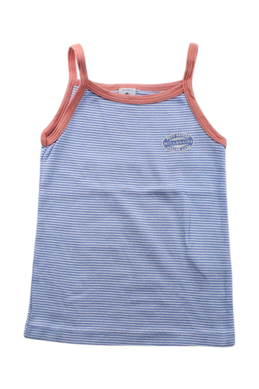 A Blue Sleeveless Tops from Petit Bateau in size 4T for neutral. (Front View)