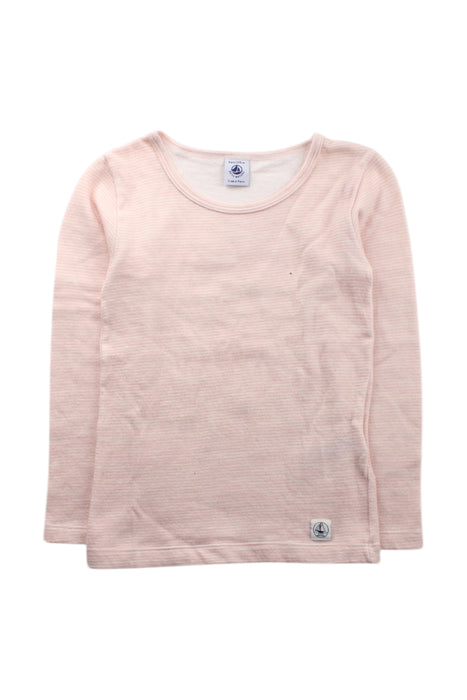 A Pink Long Sleeve T Shirts from Petit Bateau in size 8Y for neutral. (Front View)
